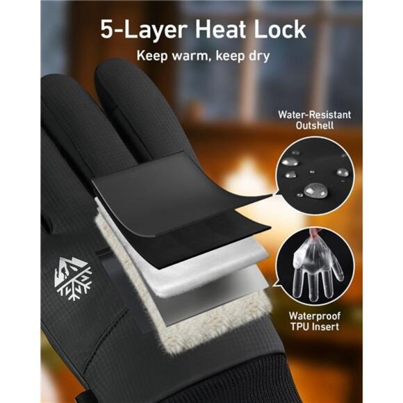 RIGWARL -5℉ Winter Warm Gloves with Thickest Thermal Plush for Extreme Cold - Picture 3 of 7
